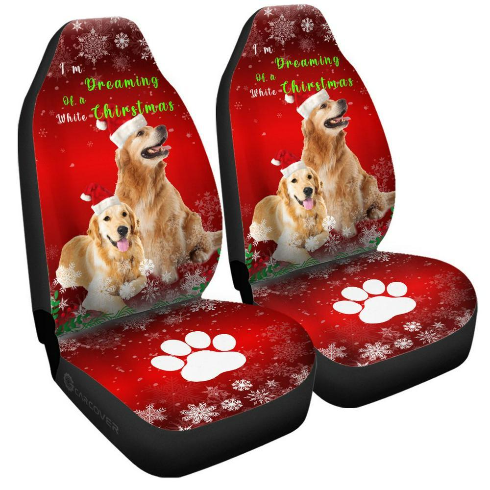 Christmas Golden Retrievers Car Seat Covers, Christmas Car Seat Covers