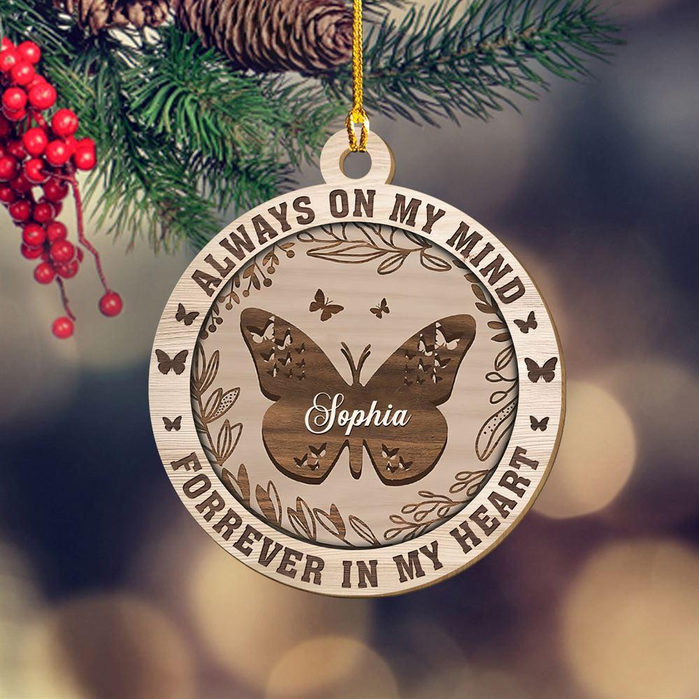 Christmas Ornament, Always On My Mind Forever In My Heart Wood Ornament, Christmas Ornaments 2023 Christmas Ornament, Always On My Mind Forever In My Heart Wood Ornament, Christmas Ornaments 2023