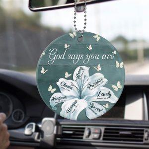 Christmas Ornament God Says You Are Strong Lovely Special Unique Precious Forgiven Circle Ceramic Ornament Christmas Ornaments 2023 3 o8vhc6.jpg