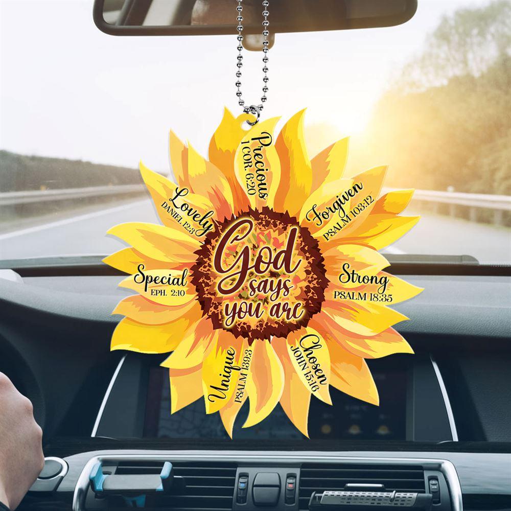 Christmas Ornament, God Says You Are Sunflower Ornaments, Christmas Ornaments 2023 Christmas Ornament, God Says You Are Sunflower Ornaments, Christmas Ornaments 2023