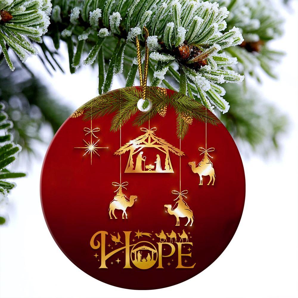 Christmas Ornament, Hope Merry Christmas Circle Ceramic Ornament, Christmas Ornaments 2023 Christmas Ornament, Hope Merry Christmas Circle Ceramic Ornament, Christmas Ornaments 2023