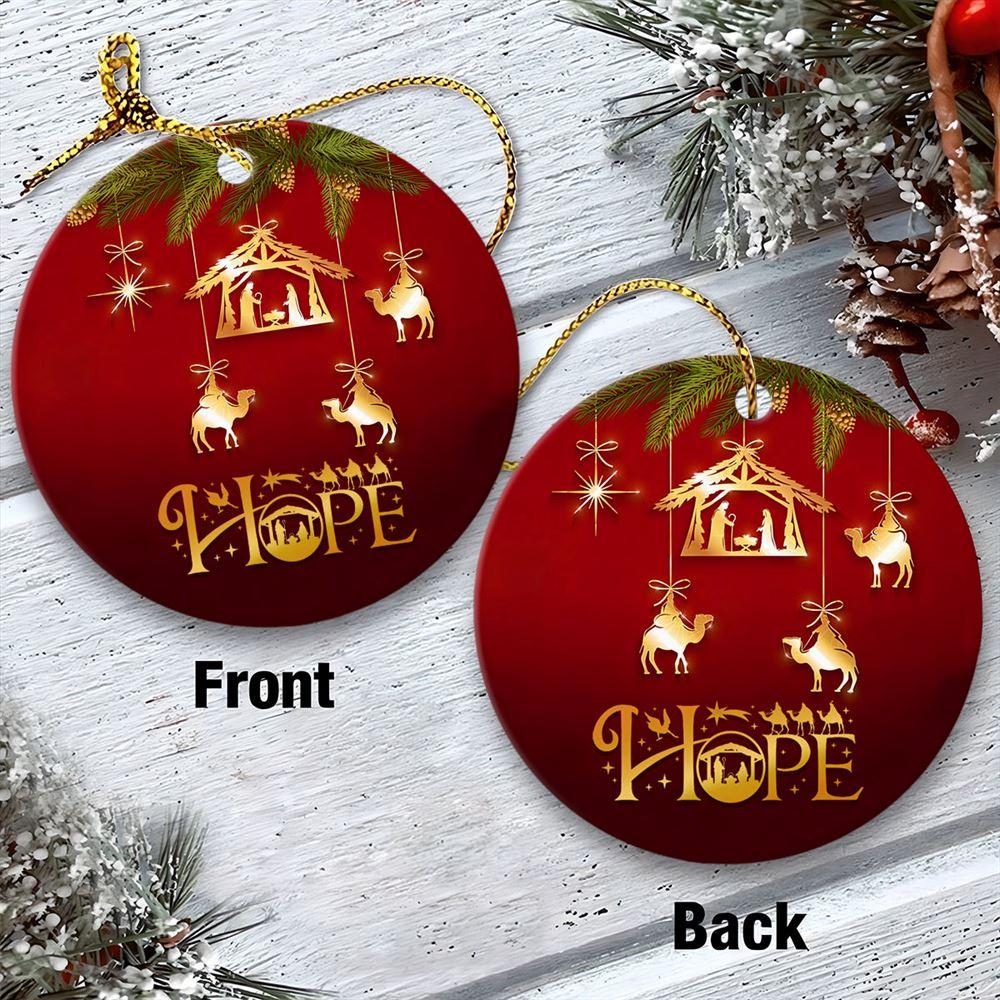 Christmas Ornament, Hope Merry Christmas Circle Ceramic Ornament, Christmas Ornaments 2023 Christmas Ornament, Hope Merry Christmas Circle Ceramic Ornament, Christmas Ornaments 2023