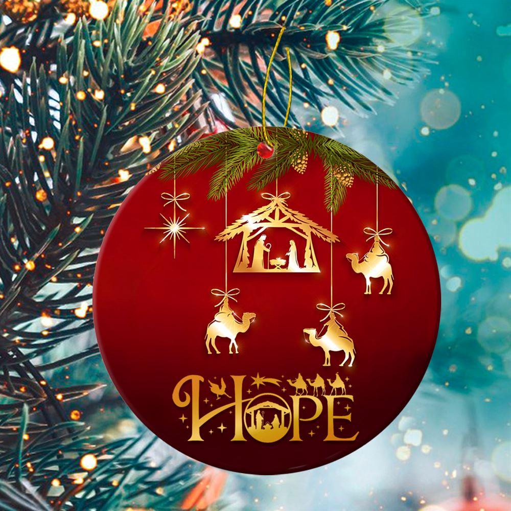 Christmas Ornament, Hope Merry Christmas Circle Ceramic Ornament, Christmas Ornaments 2023 Christmas Ornament, Hope Merry Christmas Circle Ceramic Ornament, Christmas Ornaments 2023