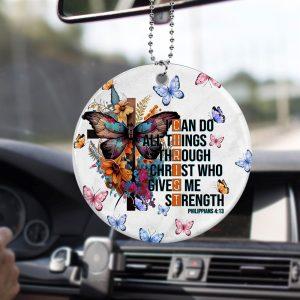 Christmas Ornament I Can Do All Things Through Christ Who Strengthens Me Jesus Circle Ceramic Ornament Christmas Ornaments 2023 3 y4smjd.jpg