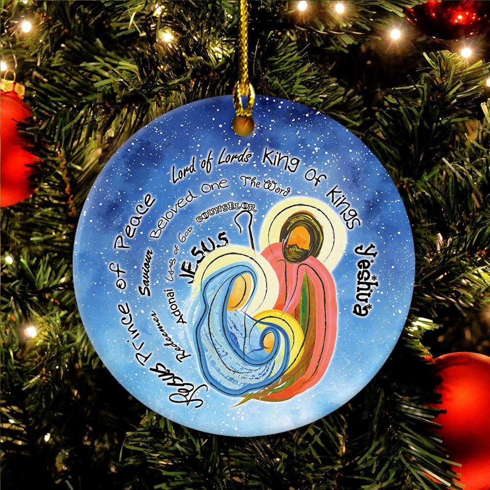 Christmas Ornament, Jesus Prince Of Peace King Of Kings Circle Ceramic Ornament, Christmas Ornaments 2023 Christmas Ornament, Jesus Prince Of Peace King Of Kings Circle Ceramic Ornament, Christmas Ornaments 2023