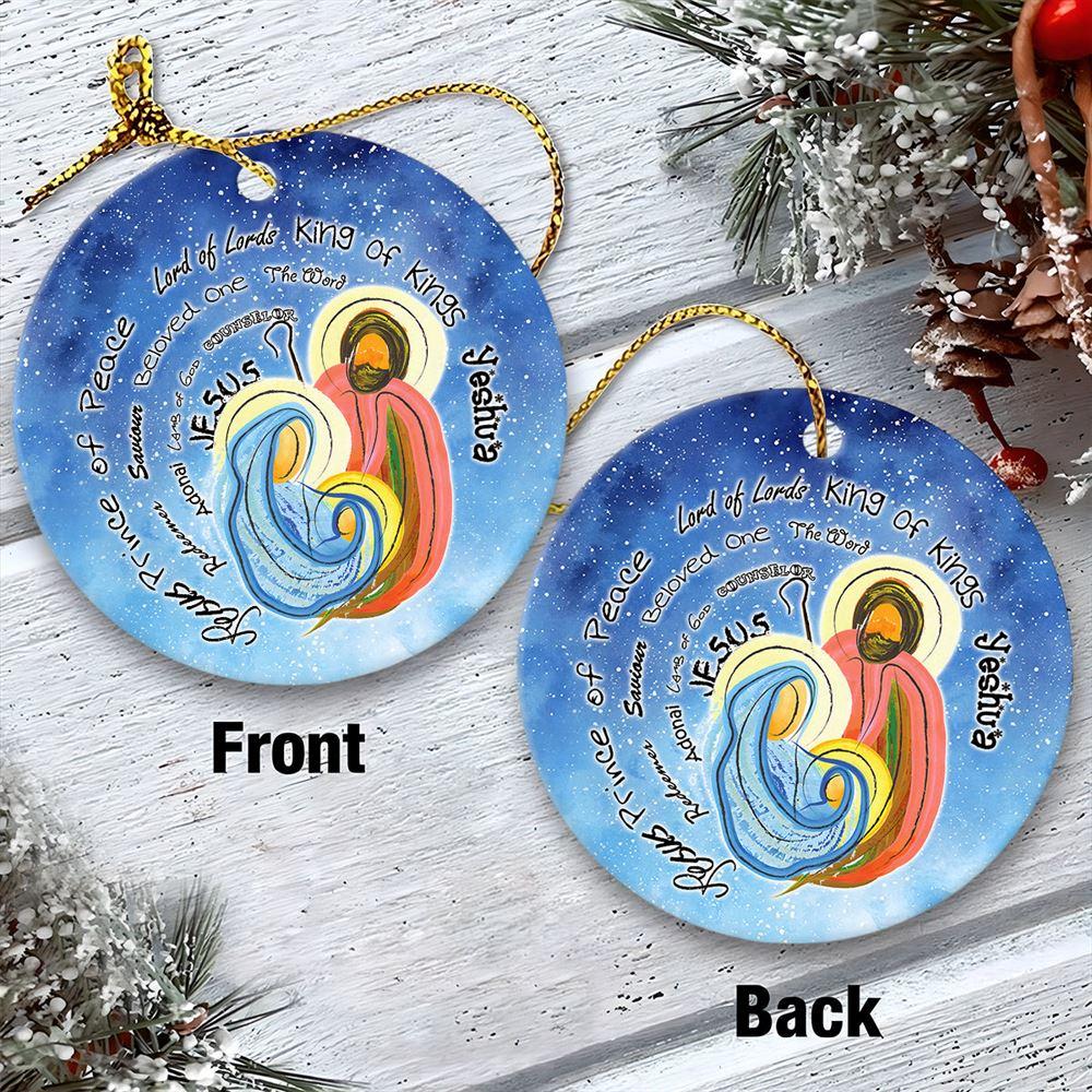Christmas Ornament, Jesus Prince Of Peace King Of Kings Circle Ceramic Ornament, Christmas Ornaments 2023 Christmas Ornament, Jesus Prince Of Peace King Of Kings Circle Ceramic Ornament, Christmas Ornaments 2023