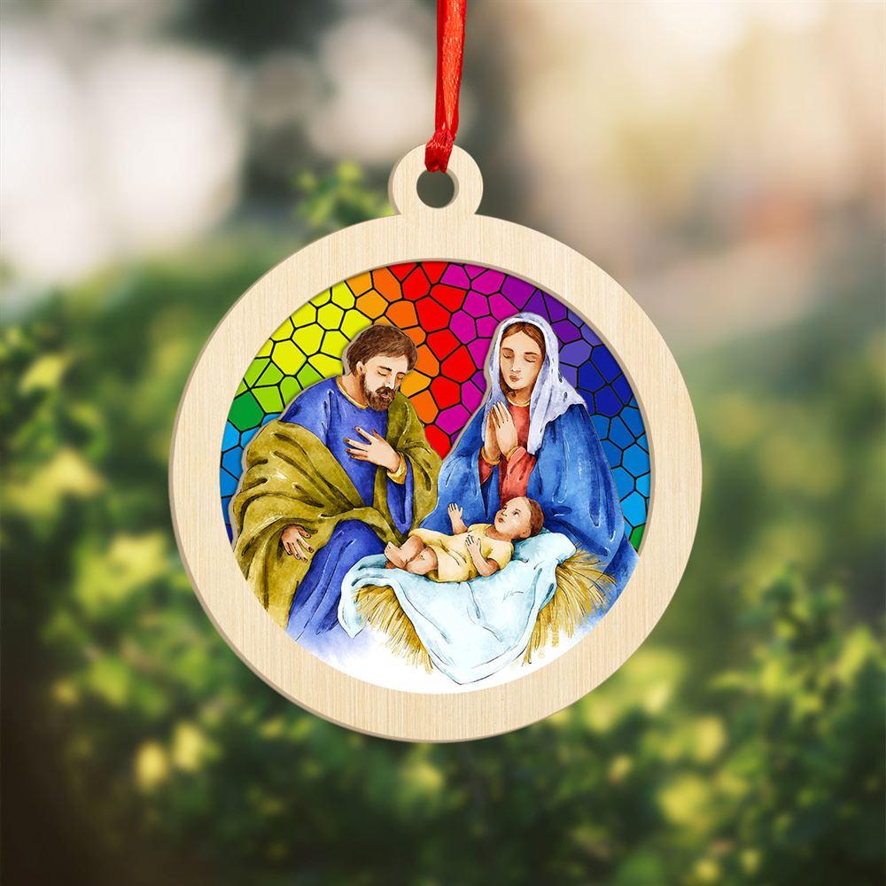 Christmas Ornament, Jesus Was Born Jesus Nativity Suncatcher Ornament, Christmas Ornaments 2023 Christmas Ornament, Jesus Was Born Jesus Nativity Suncatcher Ornament, Christmas Ornaments 2023