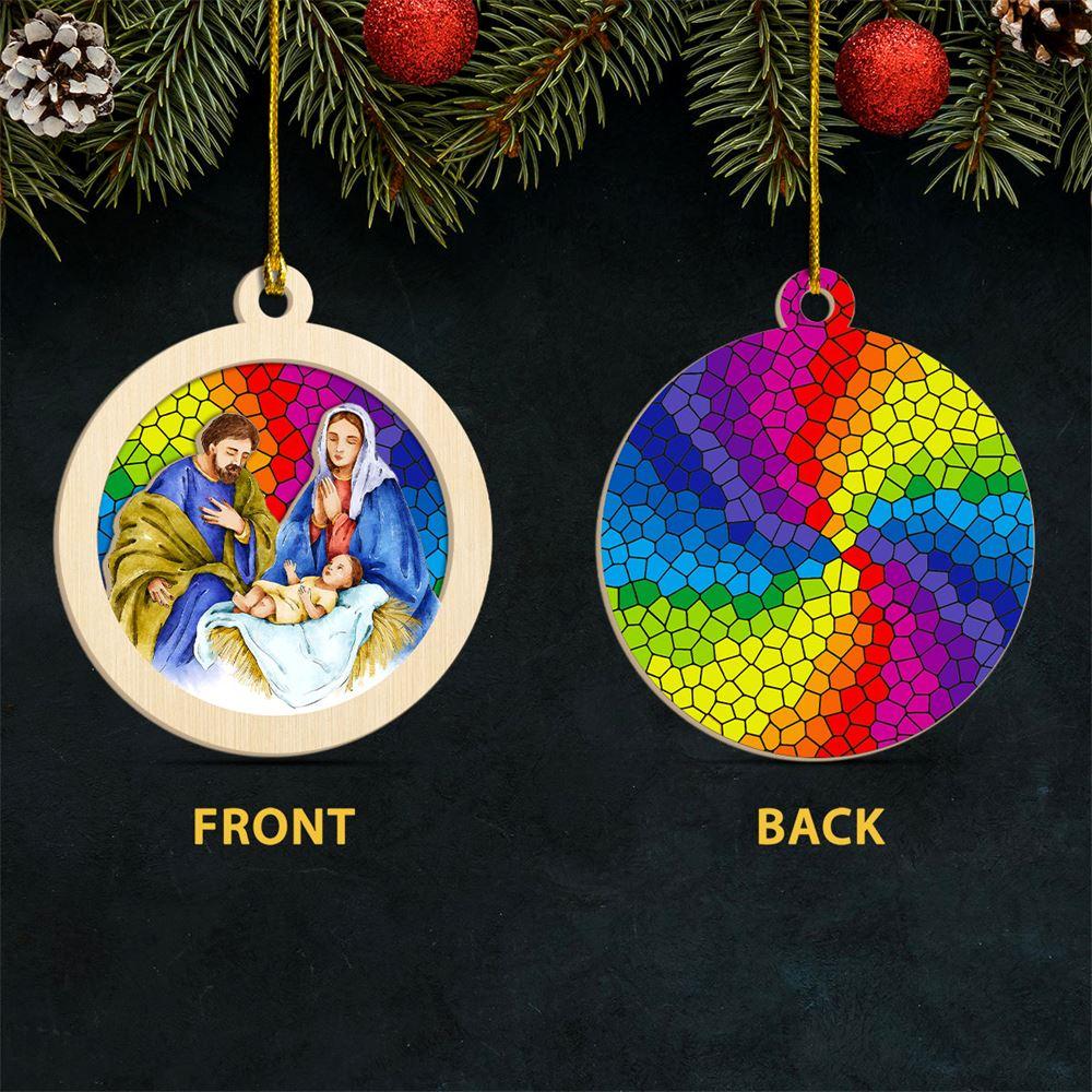 Christmas Ornament, Jesus Was Born Jesus Nativity Suncatcher Ornament, Christmas Ornaments 2023 Christmas Ornament, Jesus Was Born Jesus Nativity Suncatcher Ornament, Christmas Ornaments 2023