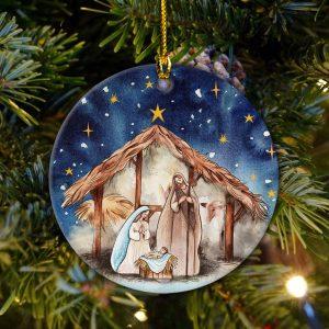 Christmas Ornament, Joseph Mary Christ Was Born…