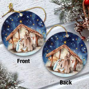 Christmas Ornament Joseph Mary Christ Was Born Christmas Eve Circle Ceramic Ornament Christmas Ornaments 2023 2 zmiloq.jpg