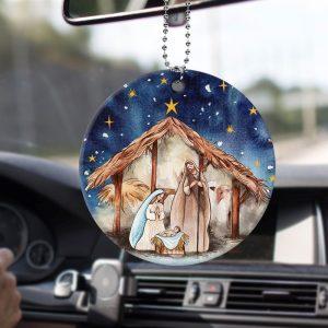 Christmas Ornament Joseph Mary Christ Was Born Christmas Eve Circle Ceramic Ornament Christmas Ornaments 2023 3 v8ega4.jpg