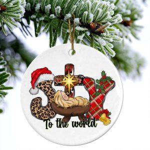 Christmas Ornament, Joy To The World Circle…