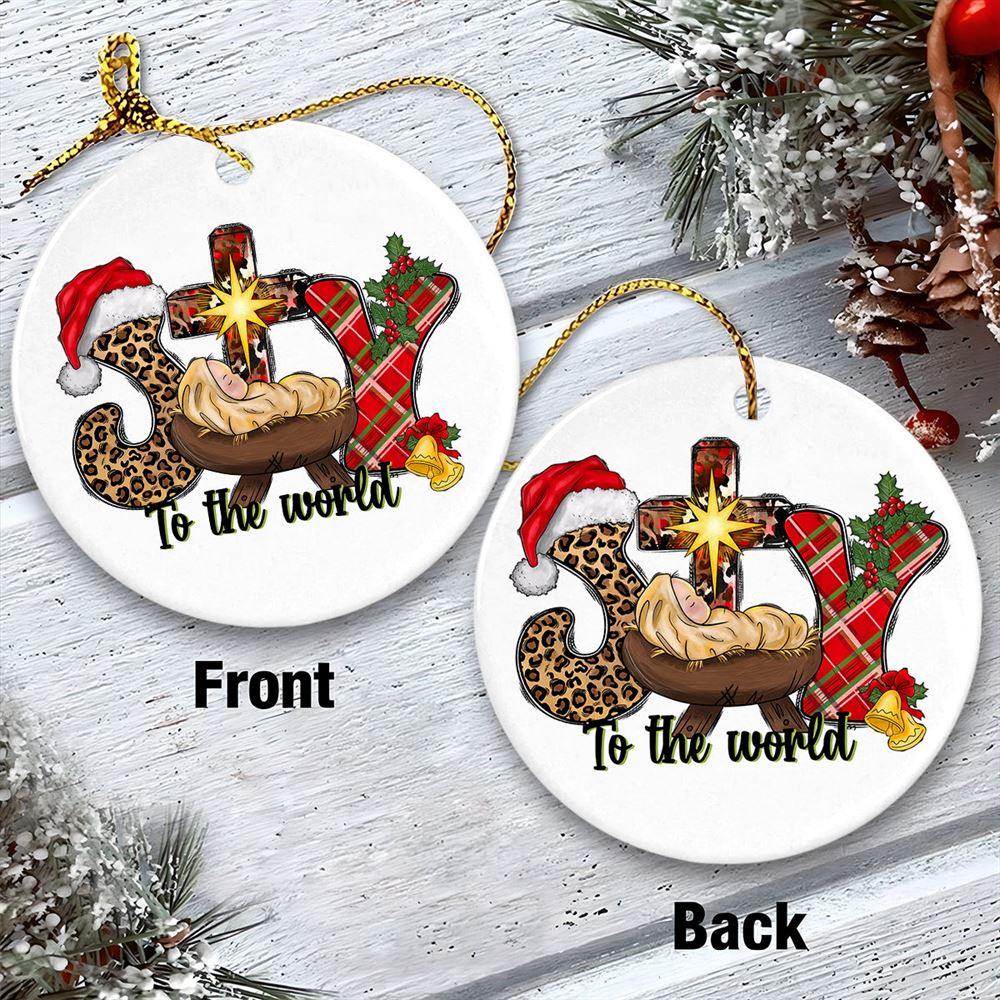 Christmas Ornament, Joy To The World Circle Ceramic Ornament, Christmas Ornaments 2023 Christmas Ornament, Joy To The World Circle Ceramic Ornament, Christmas Ornaments 2023