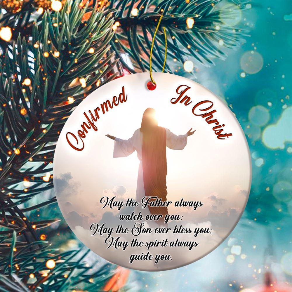 Christmas Ornament, May the Father Watch Over You Circle Ceramic Ornament, Christmas Ornaments 2023 Christmas Ornament, May the Father Watch Over You Circle Ceramic Ornament, Christmas Ornaments 2023