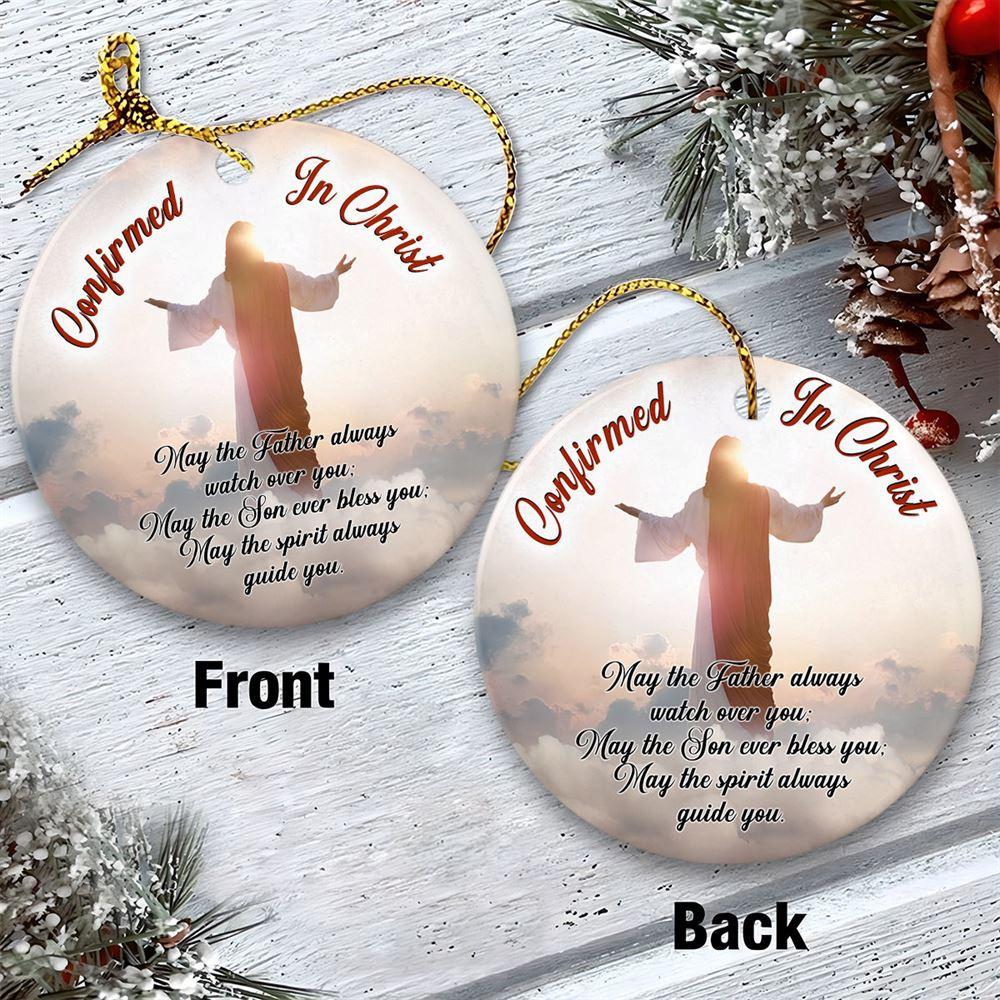 Christmas Ornament, May the Father Watch Over You Circle Ceramic Ornament, Christmas Ornaments 2023 Christmas Ornament, May the Father Watch Over You Circle Ceramic Ornament, Christmas Ornaments 2023