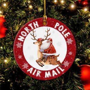 Christmas Ornament, North Pole Air Mail Circle…