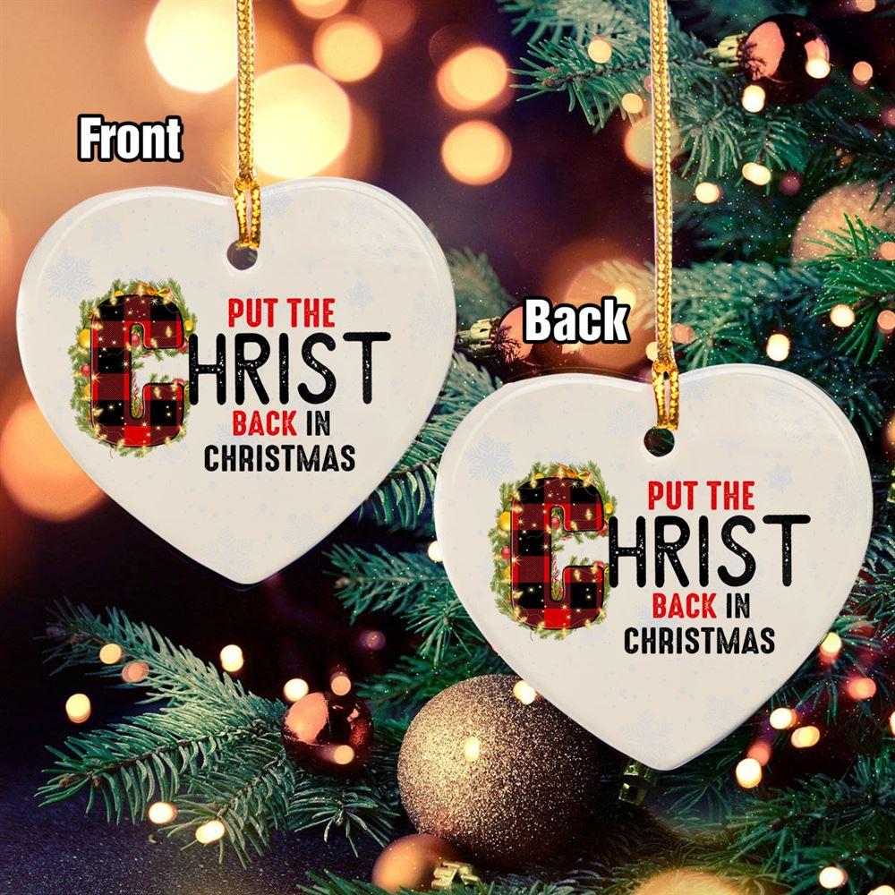 Christmas Ornament, Put The Christ Back In Christmas Circle Ceramic Ornament, Christmas Ornaments 2023 Christmas Ornament, Put The Christ Back In Christmas Circle Ceramic Ornament, Christmas Ornaments 2023