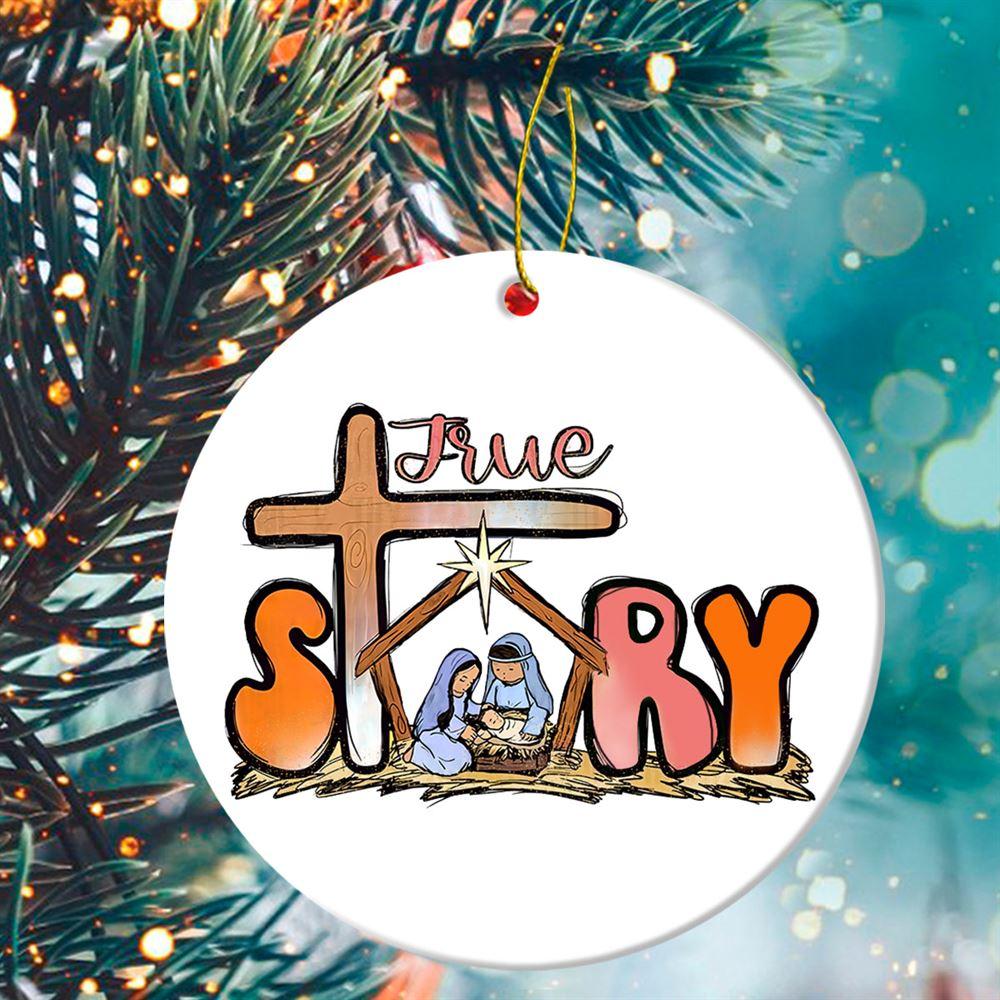 Christmas Ornament, True Story Circle Ceramic Ornament, Christmas Ornaments 2023 Christmas Ornament, True Story Circle Ceramic Ornament, Christmas Ornaments 2023