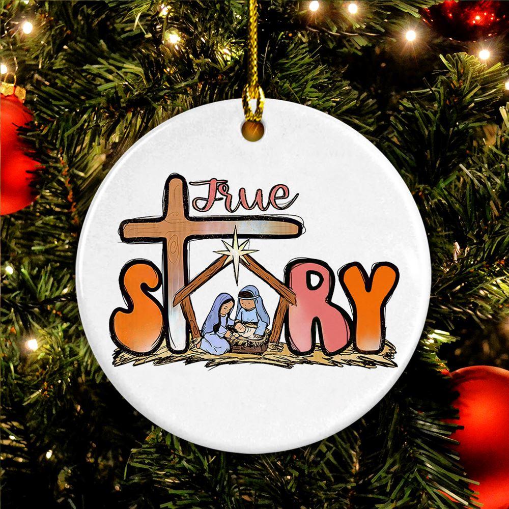 Christmas Ornament, True Story Circle Ceramic Ornament, Christmas Ornaments 2023 Christmas Ornament, True Story Circle Ceramic Ornament, Christmas Ornaments 2023