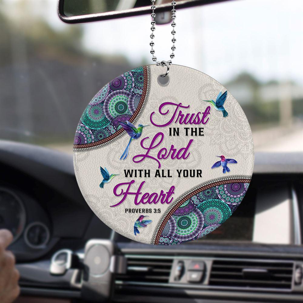 Christmas Ornament, Trust In The Lord With All Your Heart Circle Ceramic Ornament, Christmas Ornaments 2023 Christmas Ornament, Trust In The Lord With All Your Heart Circle Ceramic Ornament, Christmas Ornaments 2023