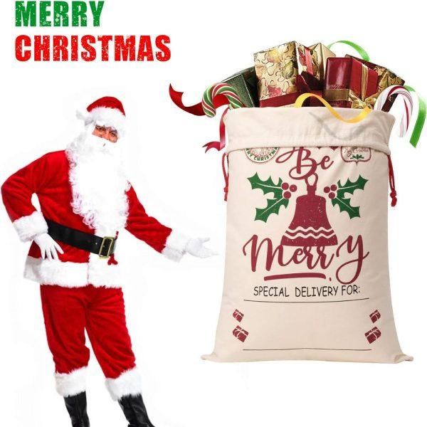 Christmas Sack, Be Merry Christmas Sack, Xmas Santa Sacks, Christmas Tree Bags, Christmas Bag Gift