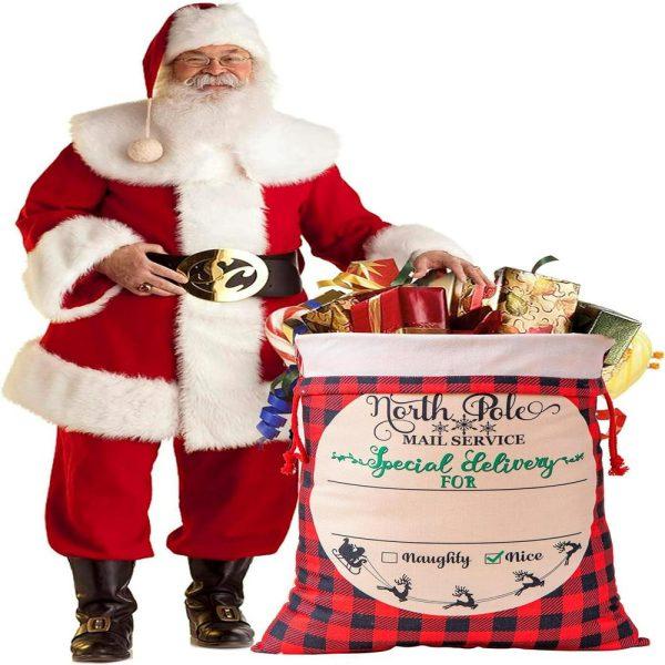 Christmas Sack, Christmas Red Caro Sacks, Xmas Santa Sacks, Christmas Tree Bags, Christmas Bag Gift
