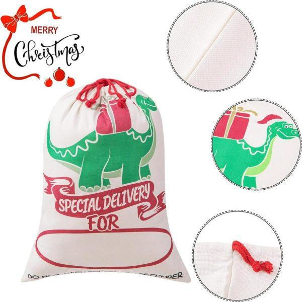 Christmas Sack, Funny Dinosaur Christmas Sack, Xmas Santa Sacks, Christmas Tree Bags, Christmas Bag Gift