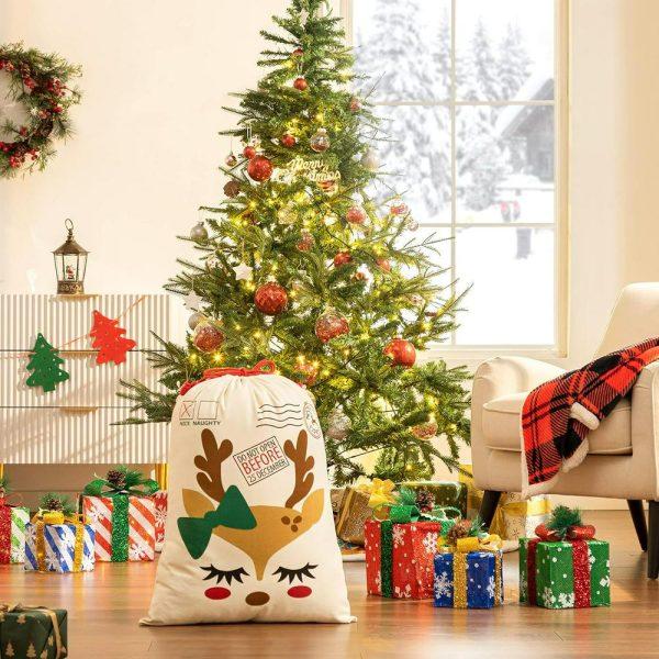 Christmas Sack, Funny Reindeer Christmas Sack, Xmas Santa Sacks, Christmas Tree Bags, Christmas Bag Gift
