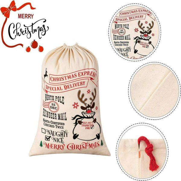 Christmas Sack, Merry Christmas Reindeer With Tree Sack, Xmas Santa Sacks, Christmas Tree Bags, Christmas Bag Gift