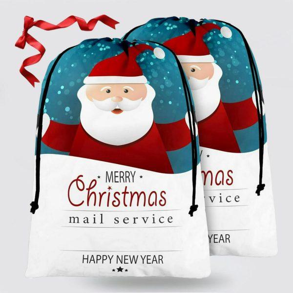 Christmas Sack, Merry Christmas Santa Claus Print Sack, Xmas Santa Sacks, Christmas Tree Bags, Christmas Bag Gift