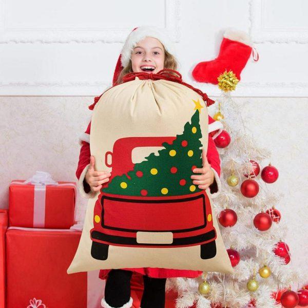 Christmas Sack, Merry Christmas Tree Truck Sacks, Xmas Santa Sacks, Christmas Tree Bags, Christmas Bag Gift