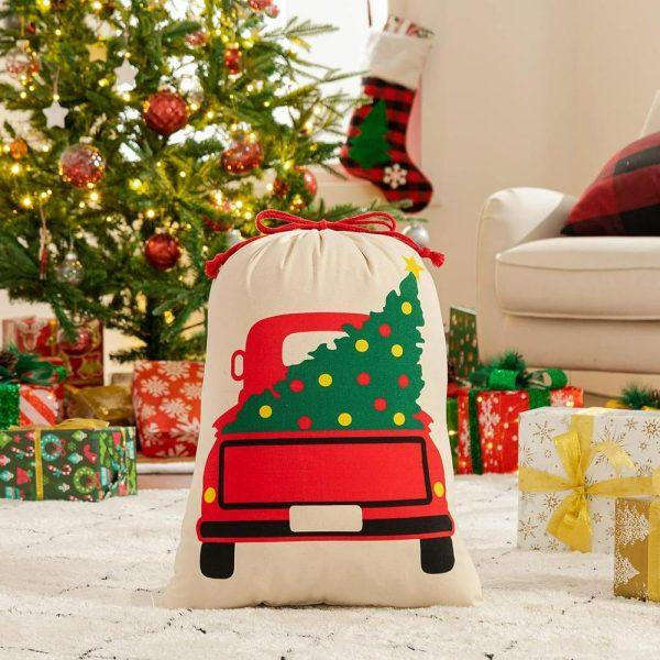 Christmas Sack, Merry Christmas Tree Truck Sacks, Xmas Santa Sacks, Christmas Tree Bags, Christmas Bag Gift