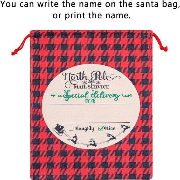 Christmas Sack, North Pole Red Caro Christmas Sack, Xmas Santa Sacks, Christmas Tree Bags, Christmas Bag Gift