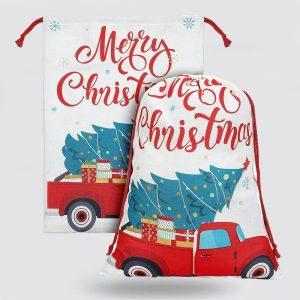 Christmas Sack, Red Car With Tree Christmas…