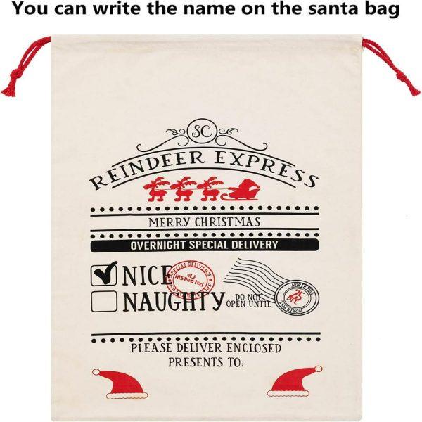 Christmas Sack, Reindeer Express Christmas Sack, Xmas Santa Sacks, Christmas Tree Bags, Christmas Bag Gift