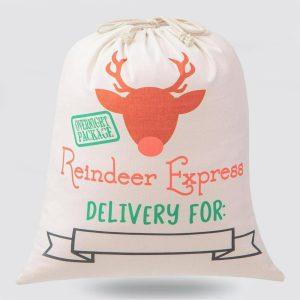 Christmas Sack, Reindeer Express Print Christmas Sack,…