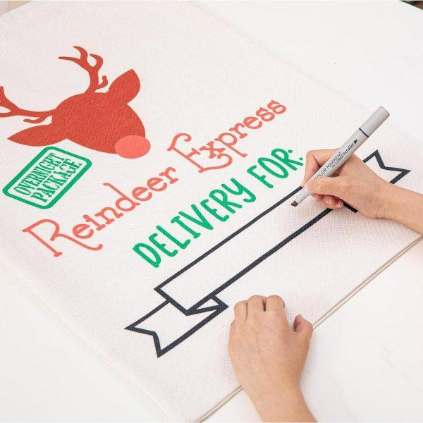 Christmas Sack, Reindeer Express Print Christmas Sack, Xmas Santa Sacks, Christmas Tree Bags, Christmas Bag Gift