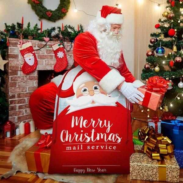 Christmas Sack, Santa Claus Happy New Year Christmas Sack, Xmas Santa Sacks, Christmas Tree Bags, Christmas Bag Gift