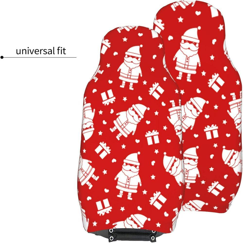Christmas Santa Gifts Car Seat Covers Vehicle Front Seat Covers, Christmas Car Seat Covers