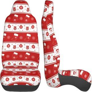 Christmas Snowflake Sock Stripes Car Seat Covers Vehicle Front Seat Covers Christmas Car Seat Covers 3 x6qm07.jpg