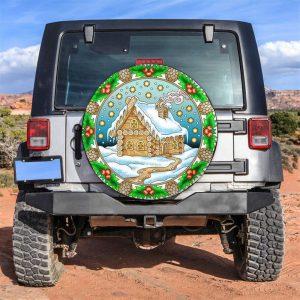 Christmas Tire Cover, Christmas Eve Wooden Hous…