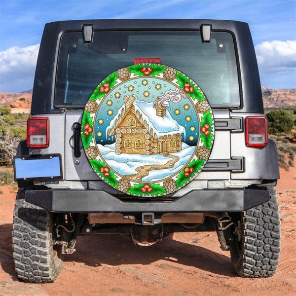 Christmas Tire Cover, Christmas Eve Wooden Hous Tire Cover, Spare Tire Cover, Tire Covers For Cars