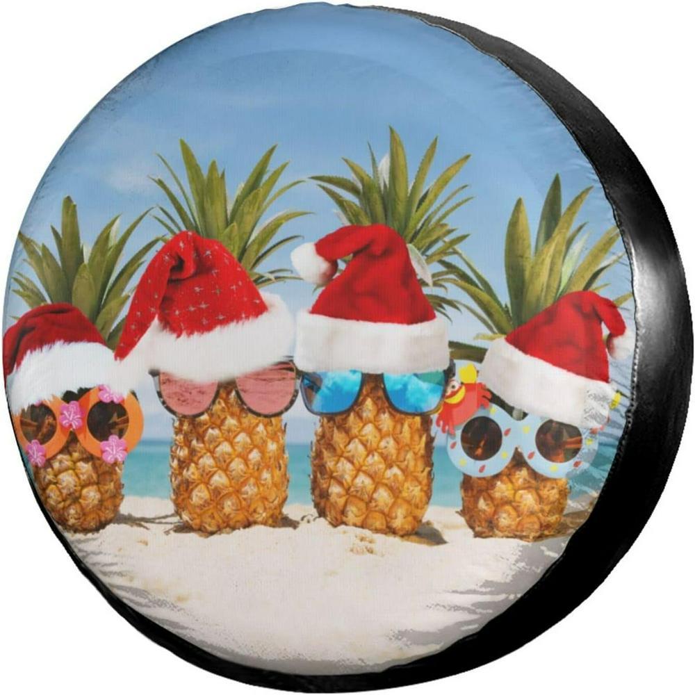 Christmas Tire Cover, Christmas Pineapple Head Spare Tire Cover, Spare Tire Cover, Tire Covers For Cars