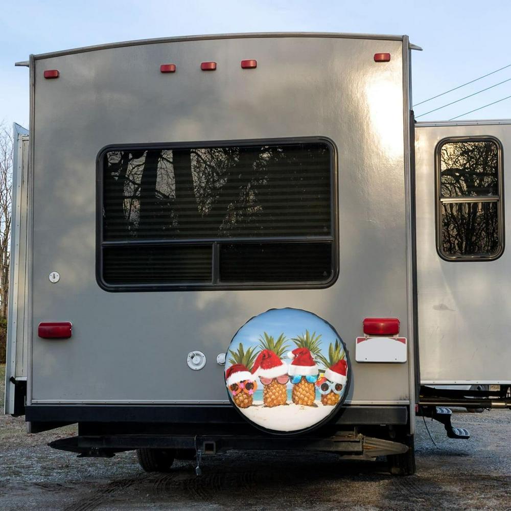 Christmas Tire Cover, Christmas Pineapple Head Spare Tire Cover, Spare Tire Cover, Tire Covers For Cars