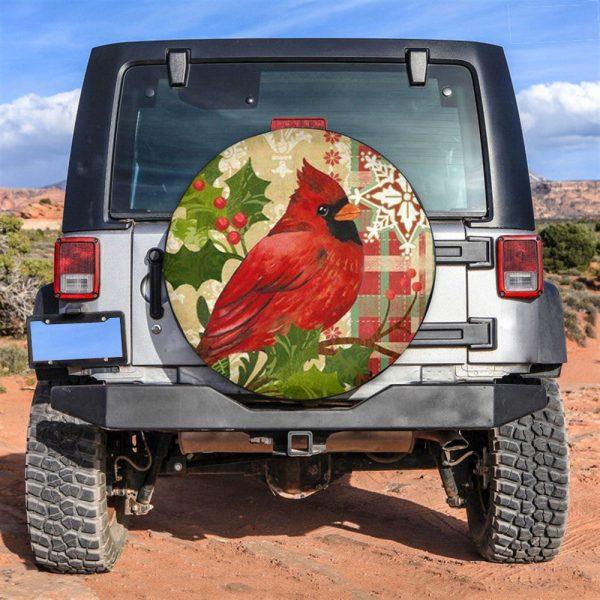 Christmas Tire Cover, Christmas Red Cardinal Bird Tire Cover, Spare Tire Cover, Tire Covers For Cars