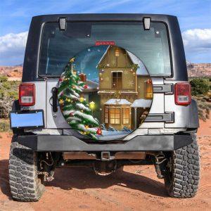 Christmas Tire Cover, Christmas Tree Snowy Town…