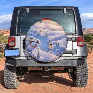 Christmas Tire Cover, Cozy Town On Christmas…