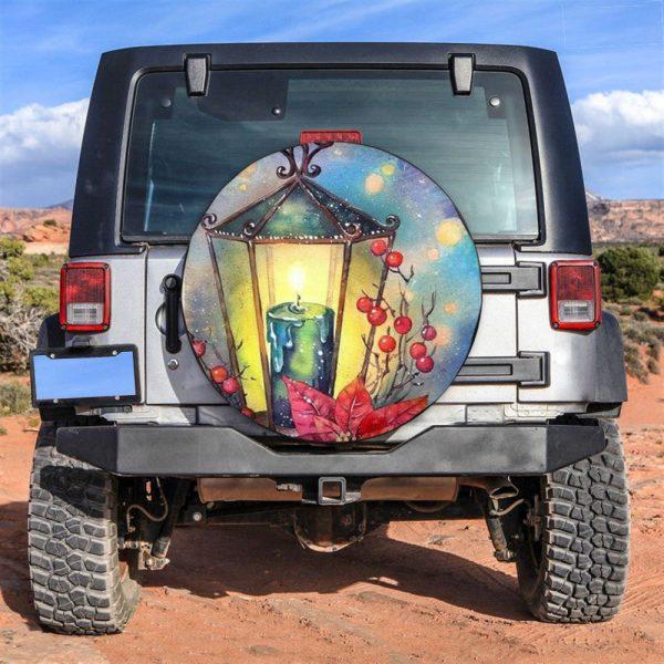 Christmas Tire Cover, Cozy Vibes With Candle On Christmas Night Tire Cover, Spare Tire Cover, Tire Covers For Cars