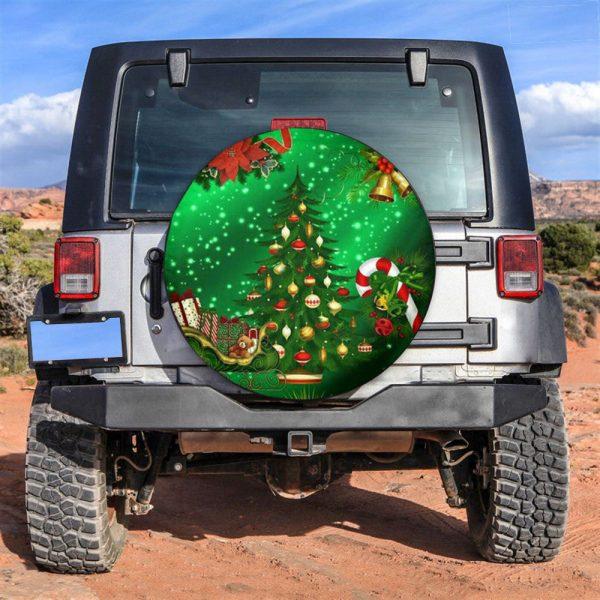 Christmas Tire Cover, Glowing Christmas Tree Tire Cover, Spare Tire Cover, Tire Covers For Cars