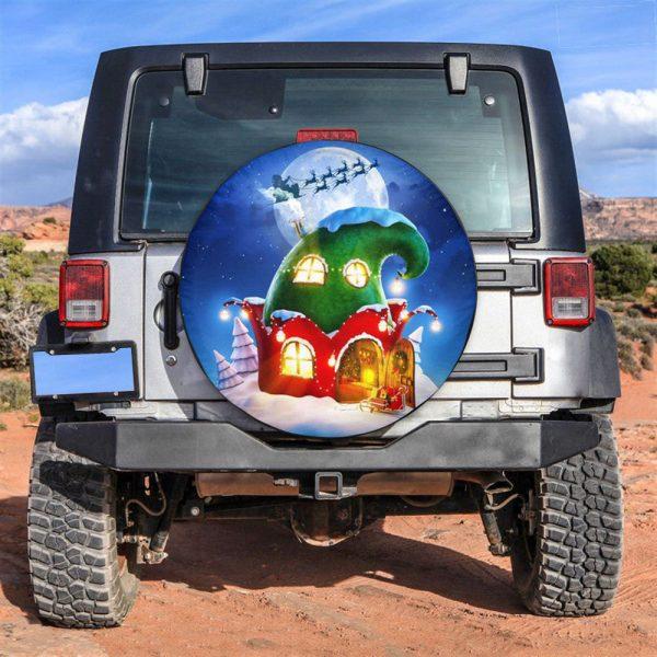 Christmas Tire Cover, Goblin House On Christmas Night Tire Cover, Spare Tire Cover, Tire Covers For Cars